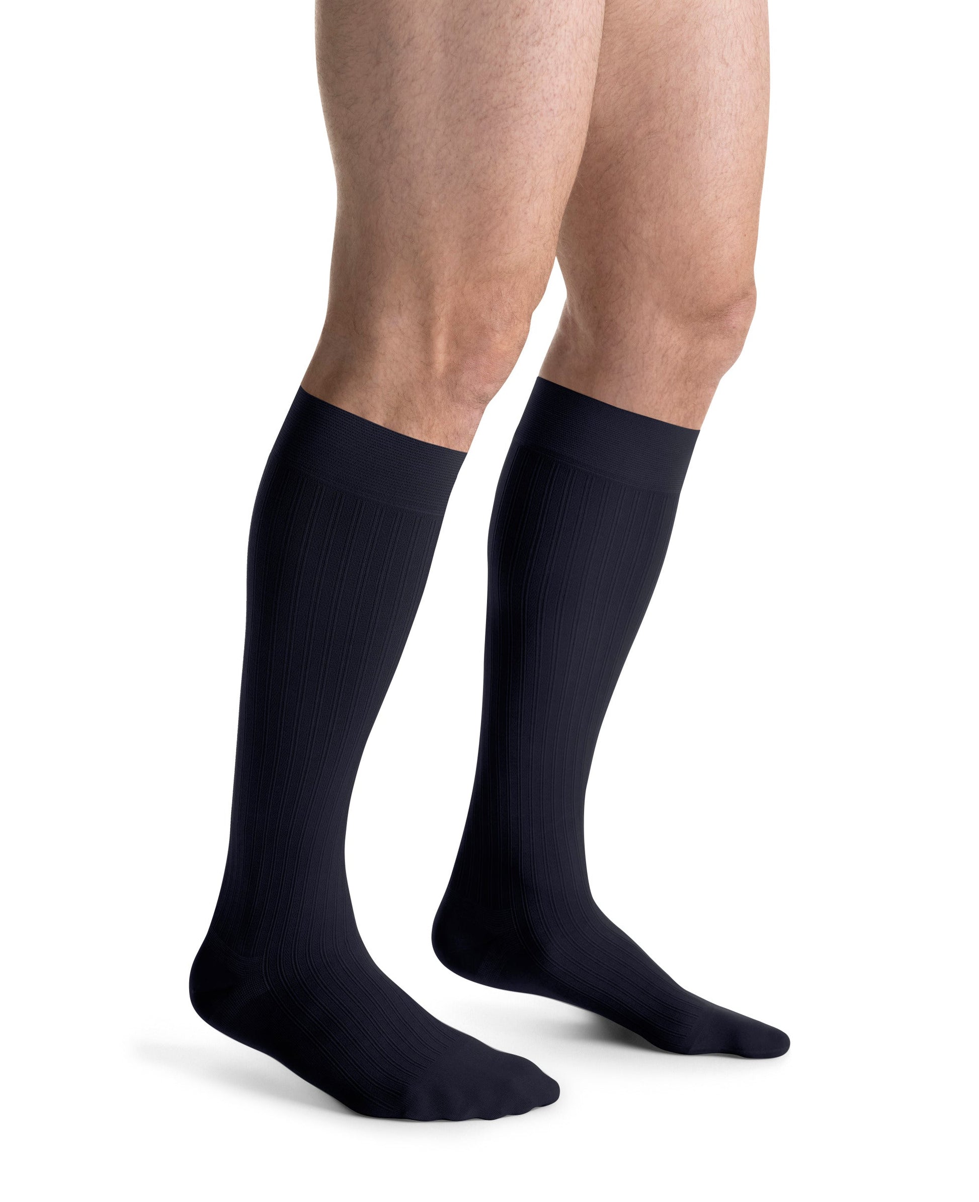 JOBST forMen Ambition Compression Socks 15-20 mmHg Knee High SoftFit Closed Toe Long color blue