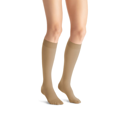 JOBST Opaque Compression Stockings 20-30 mmHg Knee High SoftFit Band Closed Toe. color khakhi