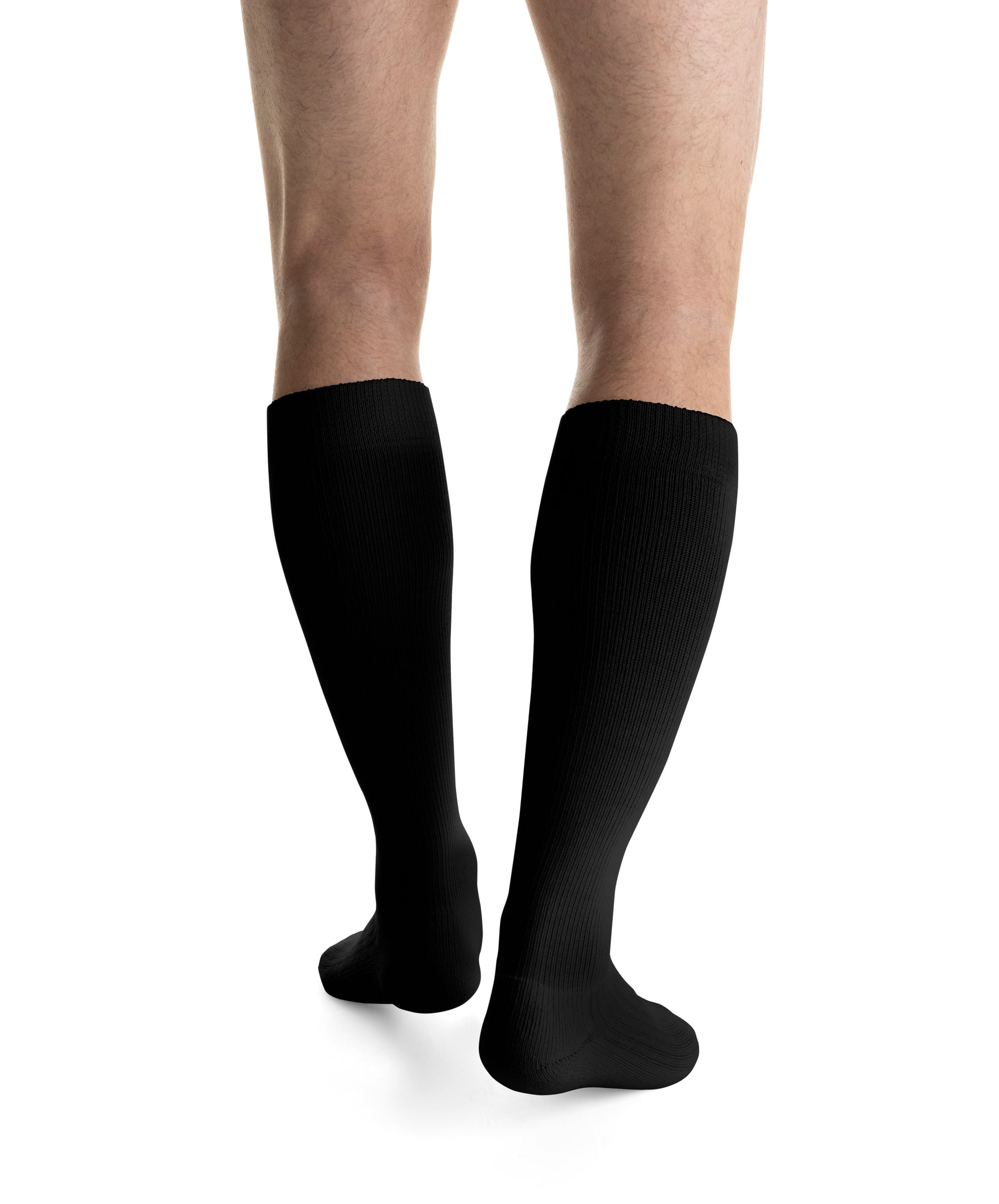 JOBST ActiveWear Compression Socks 15-20 mmHg, Knee High, Closed Toe, Full Calf Back View Black Color 