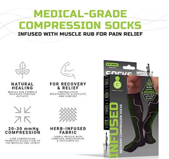 Green Drop 20-30 mmHg Compression Socks