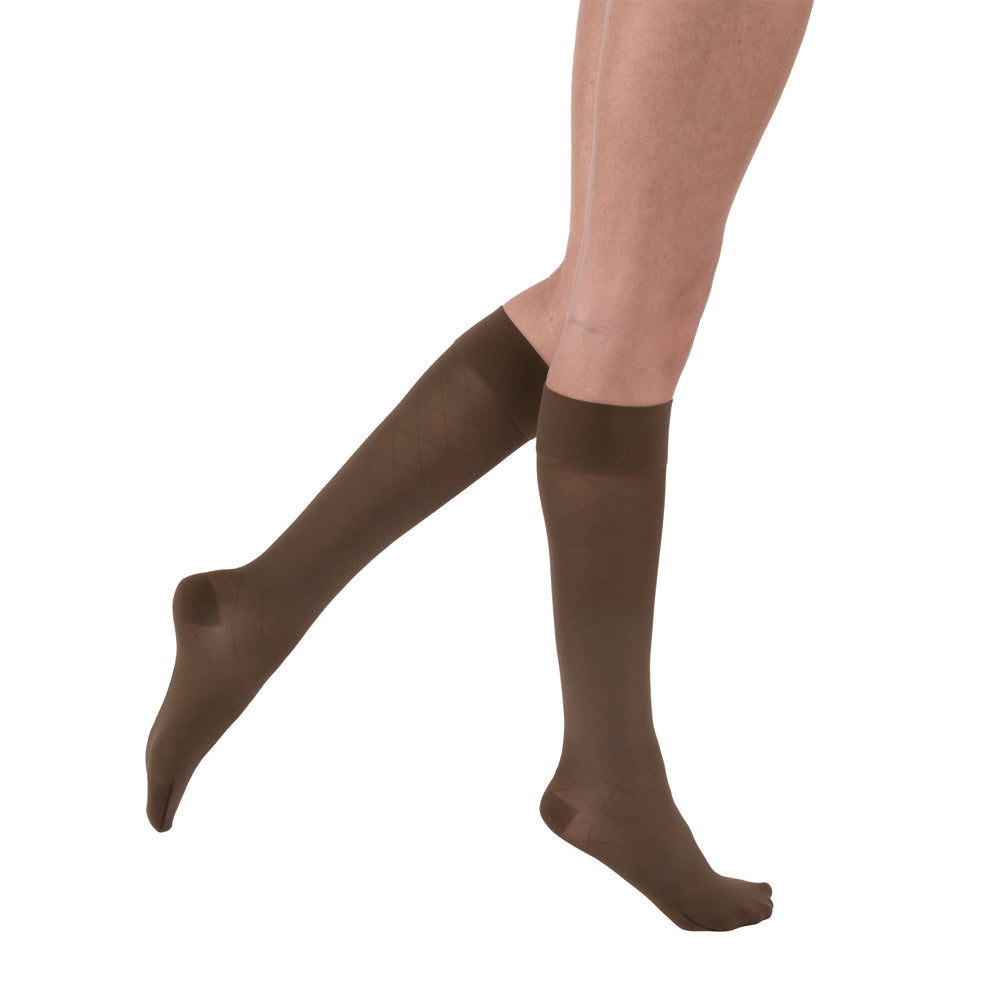 JOBST UltraSheer Compression Stockings 15-20 mmHg Knee High Closed Toe color brown