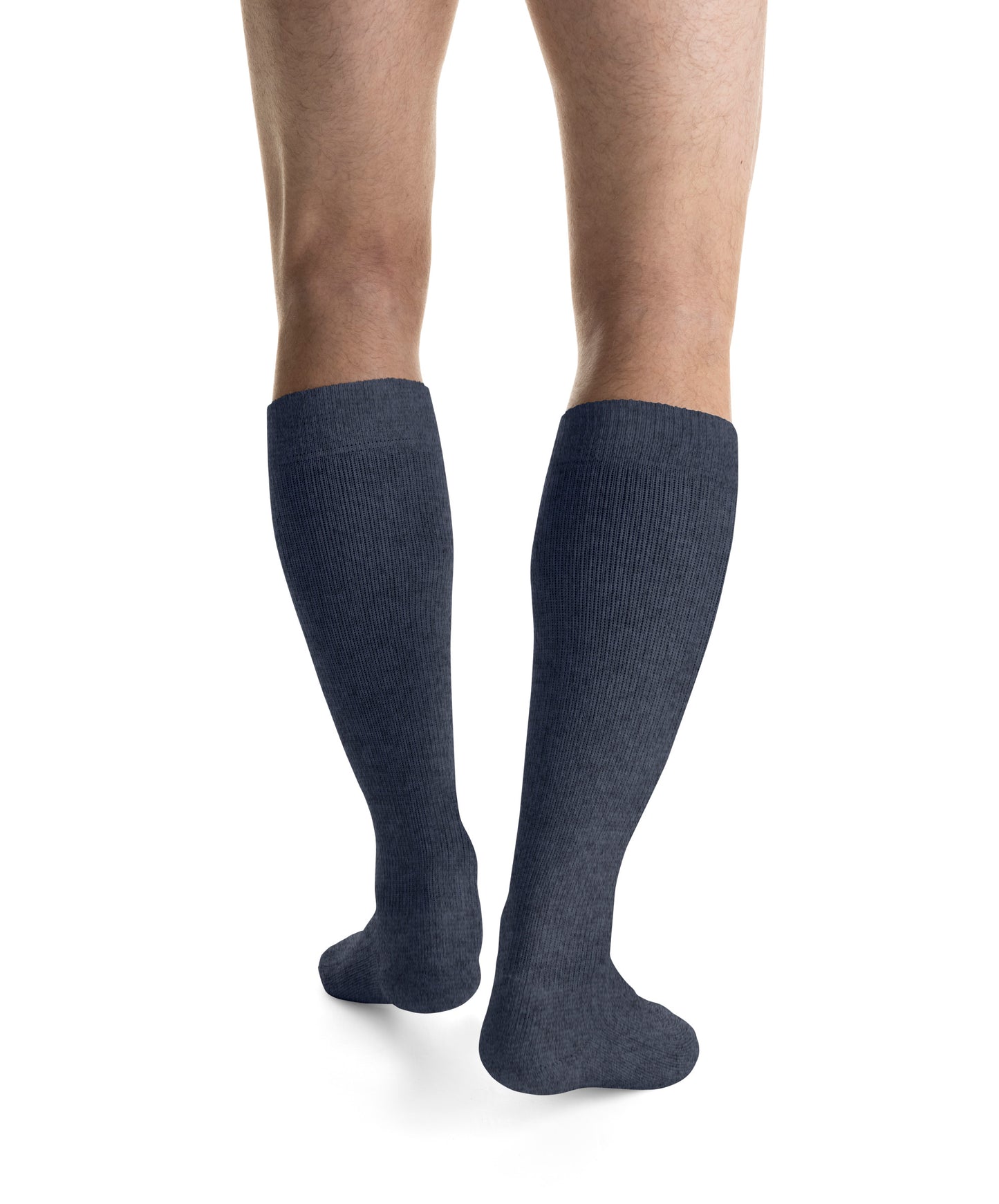 JOBST ActiveWear Compression Socks 15-20 mmHg, Knee High, Closed Toe, Full Calf Back View Blue Color 