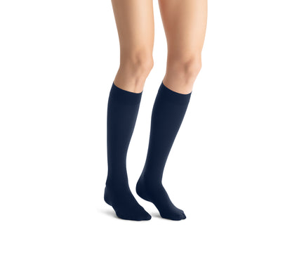 JOBST Opaque Compression Stockings 20-30 mmHg Knee High SoftFit Band Closed Toe color navy blue