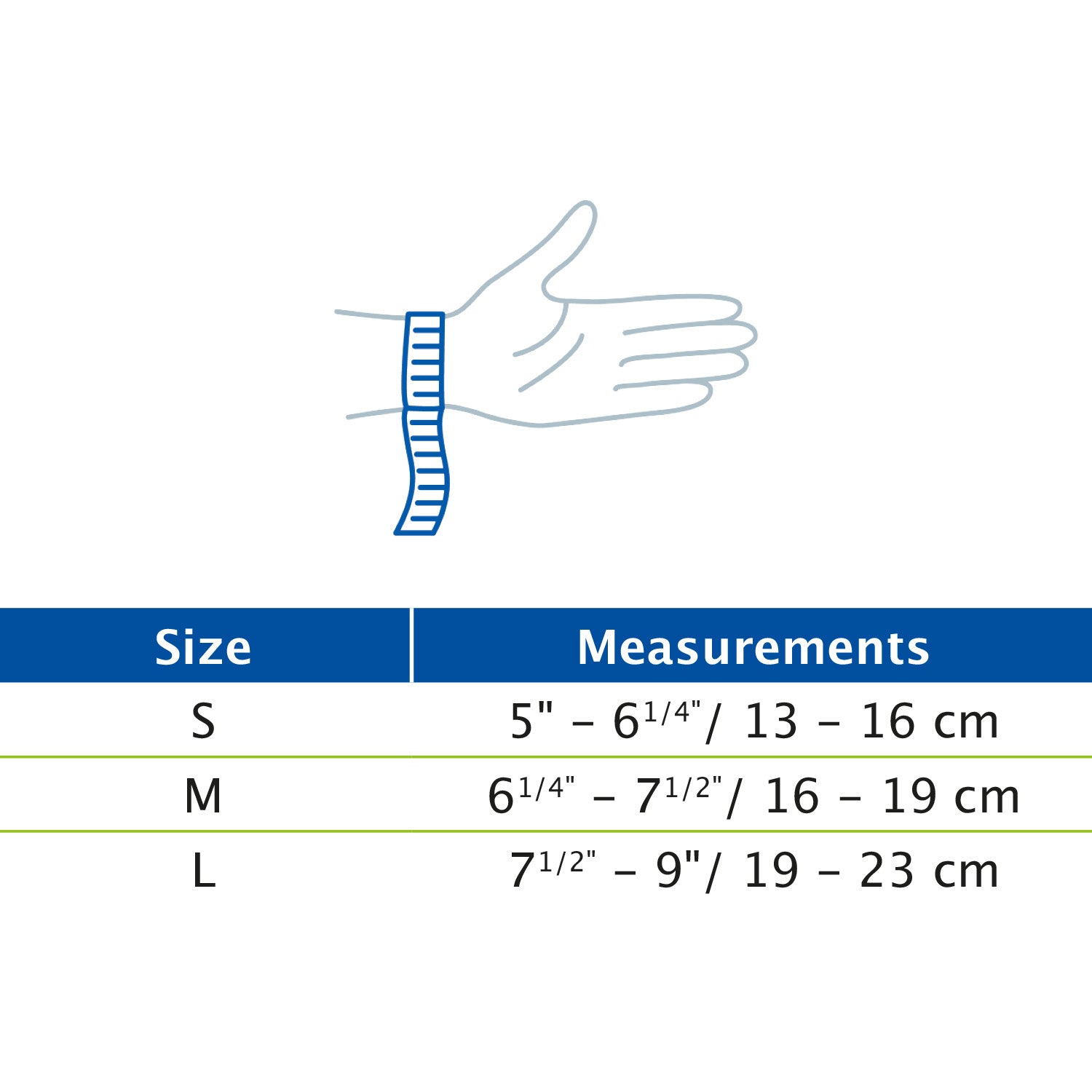 Jobst Actimove Sports Edition Wrist Stabilizer Removable Metal Stay Right/Left Hand Size Chart 