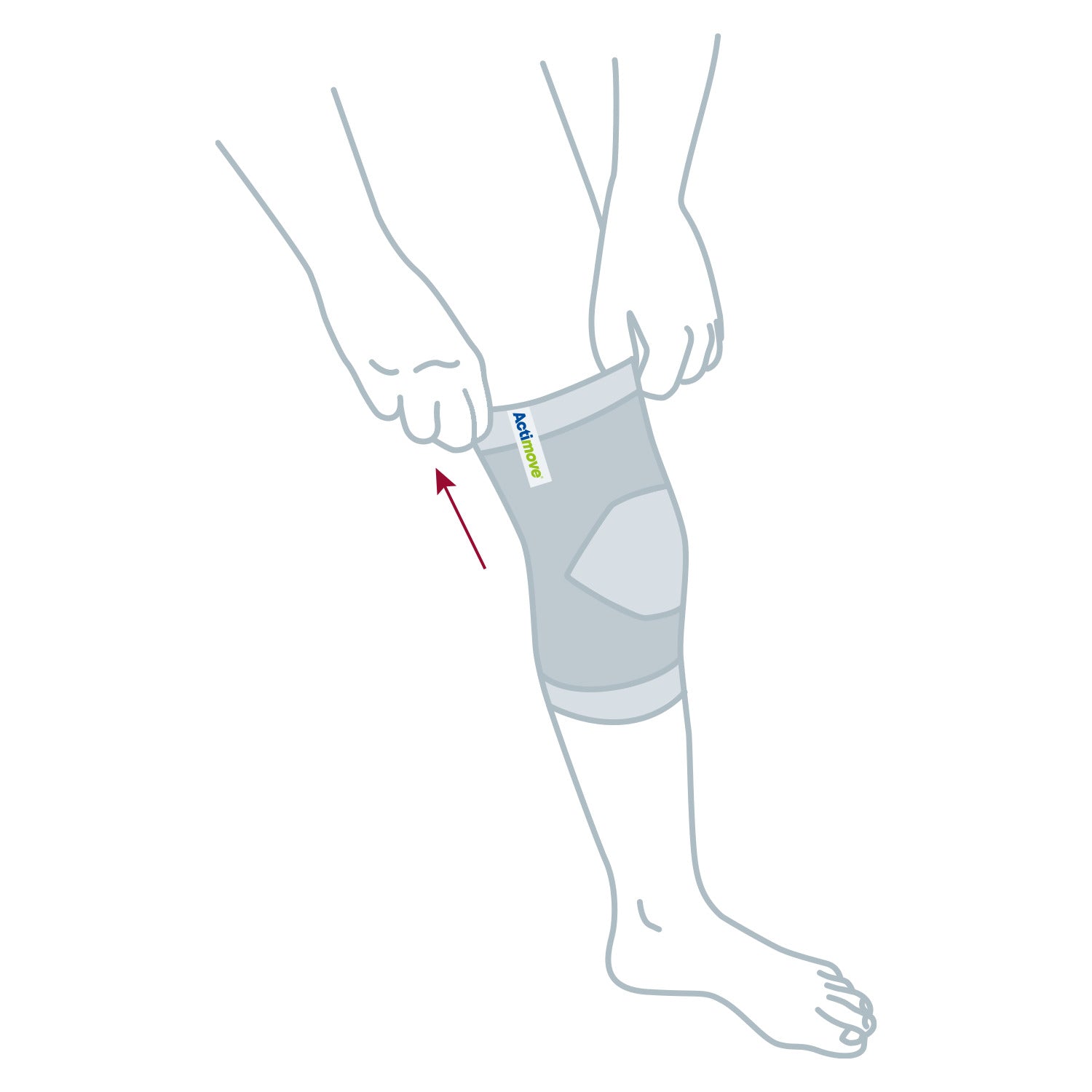 Therapeutic knee support for arthritis management person wearing