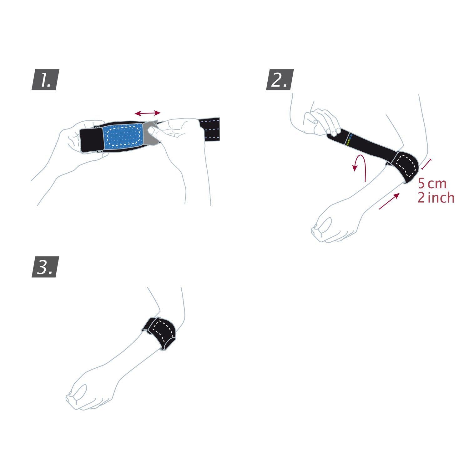 How to wear Jobst Actimove Sports Edition Elbow Strap Hot/Cold Pack