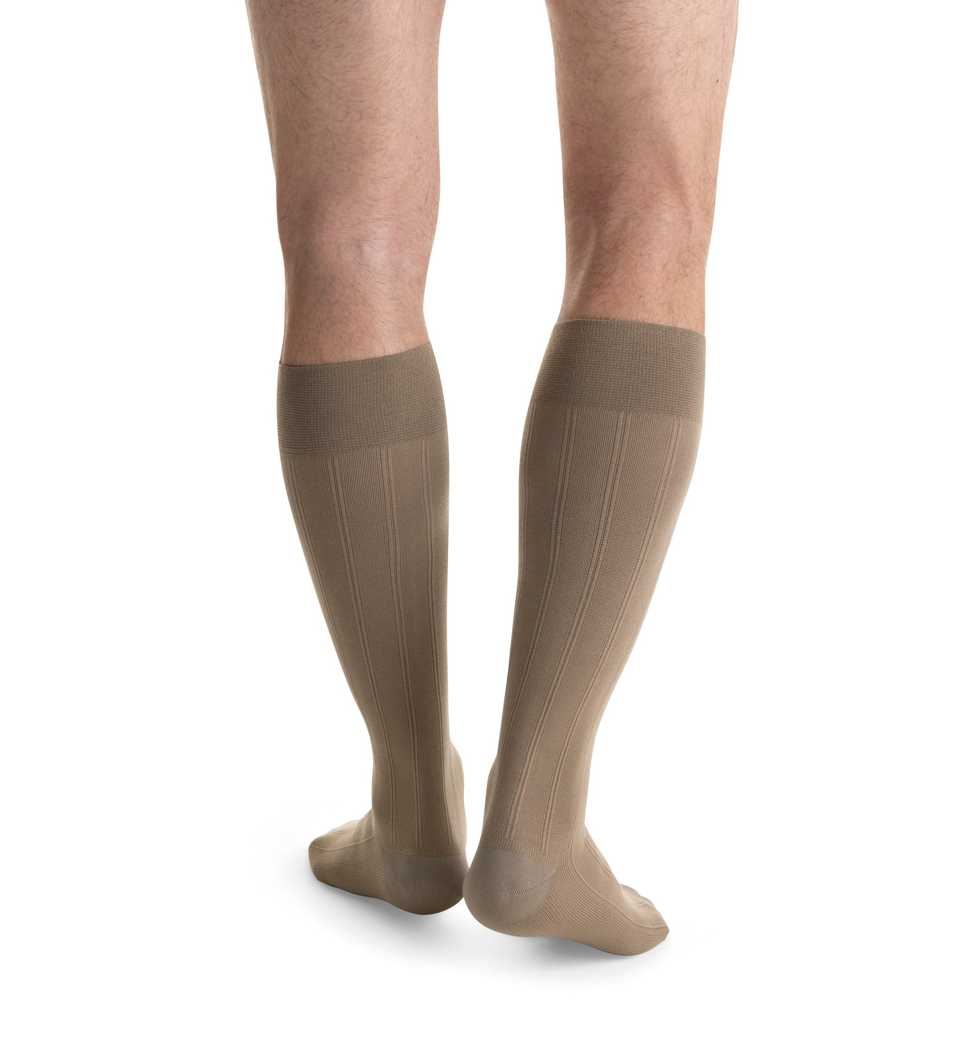 JOBST forMen Casual Knee 30-40 mmHg Closed Toe color back view brown 