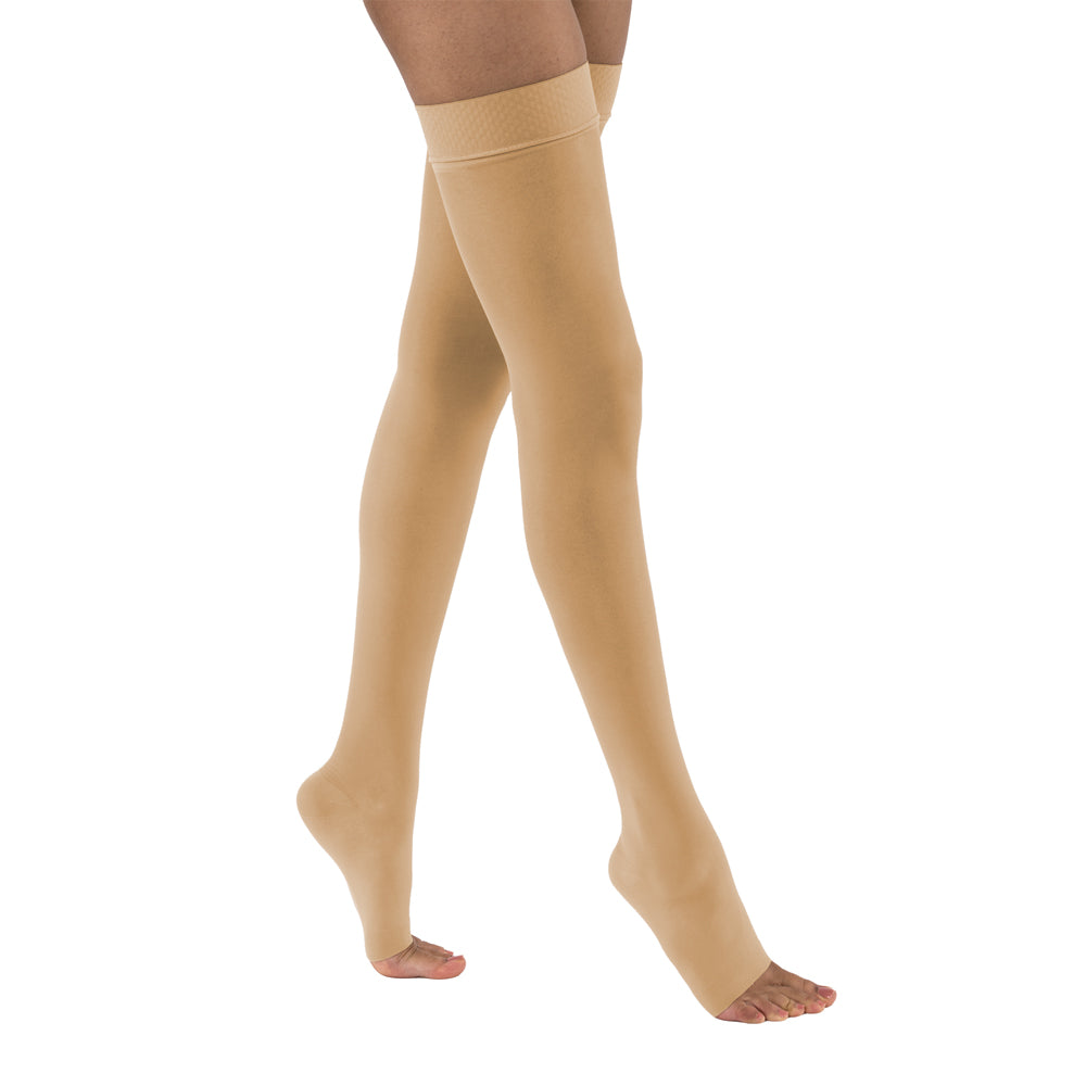 JOBST UltraSheer Compression Stockings 20-30 mmHg Thigh High Silicone Dot Band Open Toe color yellow