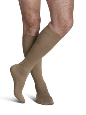Sigvaris 820 Microfiber Compression Socks 30-40 mmHg Calf High for Men Closed Toe Color Green