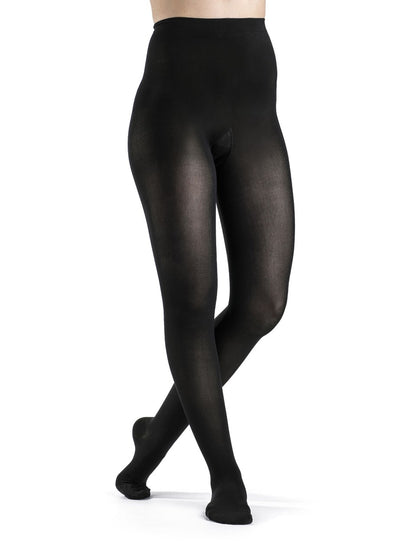 Sigvaris 840 Soft Opaque Compression Socks 15-20 mmHg Thigh High for Female Pantyhose Closed Toe Color dark Black