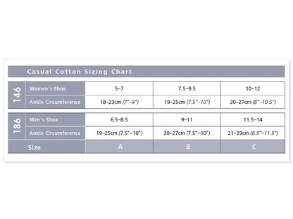 Sigvaris 140 Casual Cotton Compression Socks 15-20 mmHg Calf High For Women Closed Toe size chart