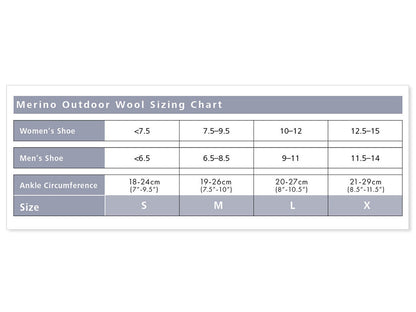 Sigvaris 420 Merino Outdoor Compression Socks 15-20 mmHg Calf High For Unisex Closed Toe Size Chart