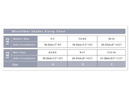 Sigvaris 140 Microfiber Shades Compression Socks 15-20 mmHg Calf High For Women Closed Toe size chart