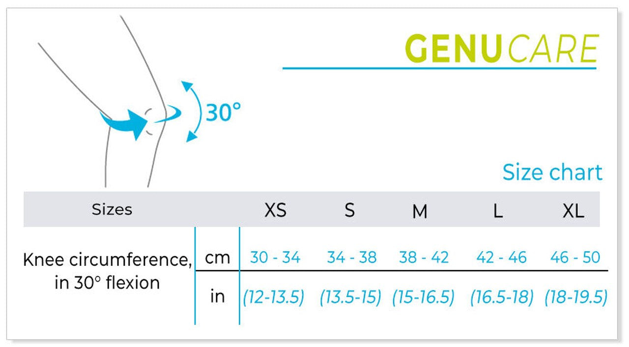 Sigvaris MOBILIS GenuCare Knee Brace Size Chart