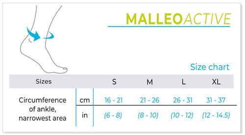 Sigvaris MOBILIS MalleoActive Ankle Brace Size Chart