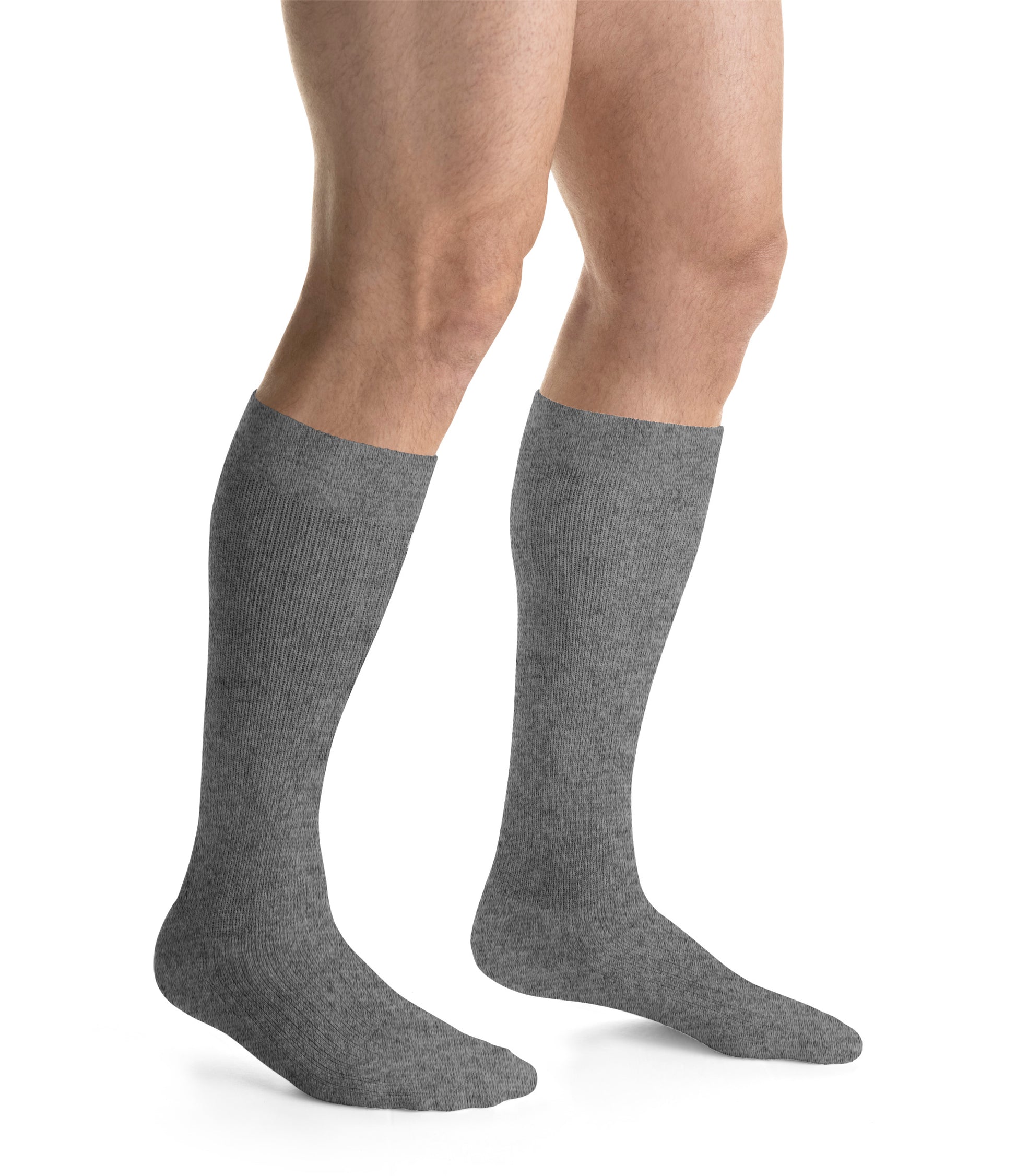 JOBST ActiveWear Compression Socks 15-20 mmHg, Knee High, Closed Toe, Full Calf Gray Color 