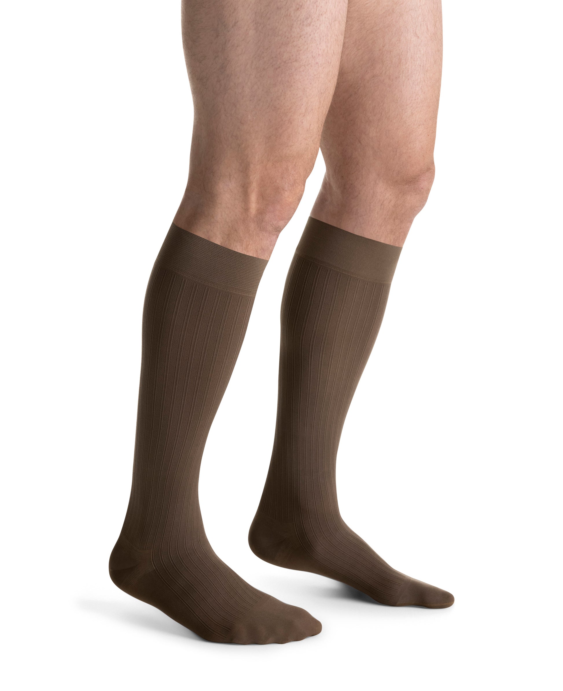 JOBST forMen Ambition Compression Socks 30-40 mmHg Knee High SoftFit Closed Toe color brown