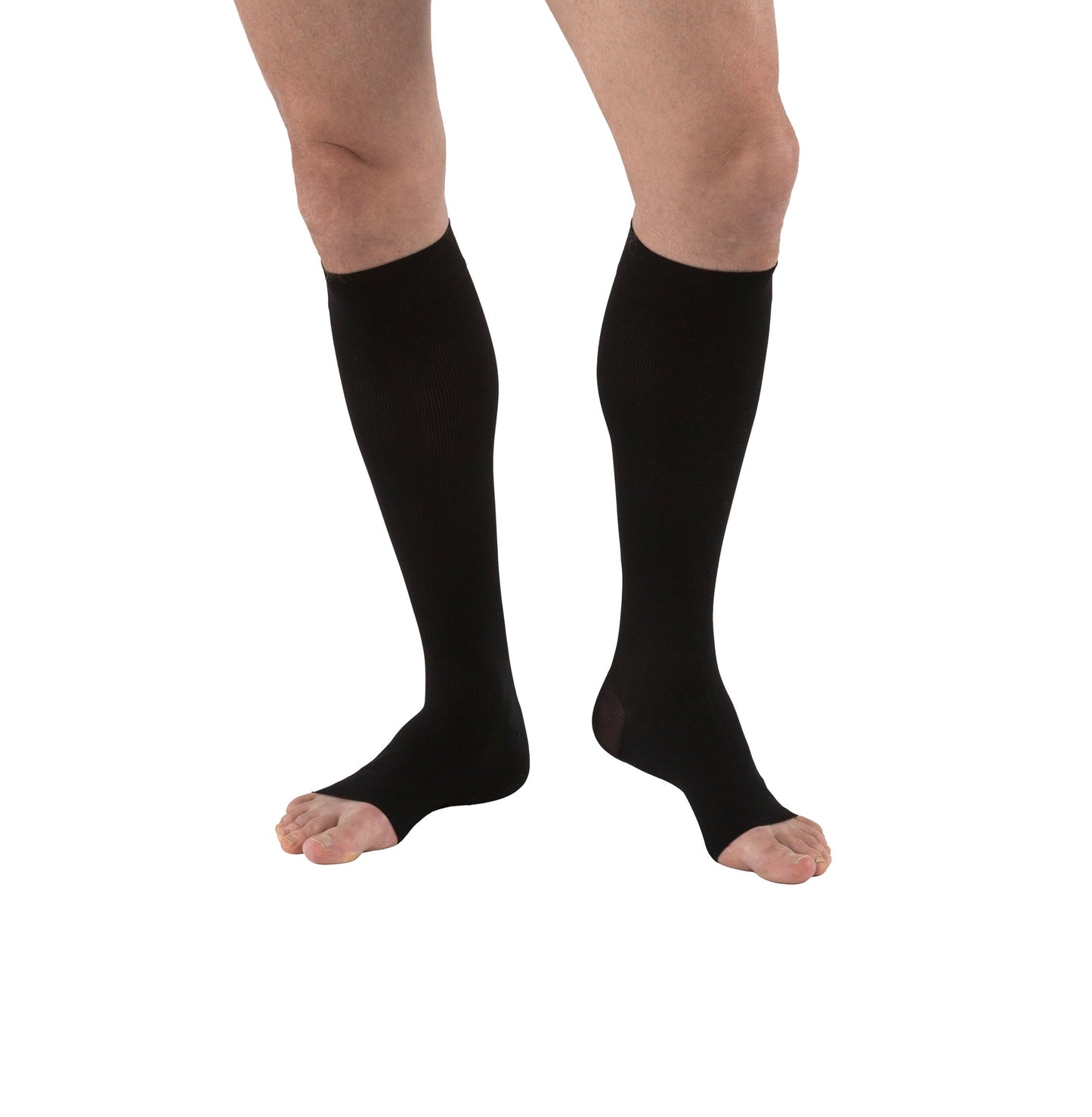 JOBST forMen Compression Socks 30-40 mmHg Knee High, Full Calf Open Toe Color Black