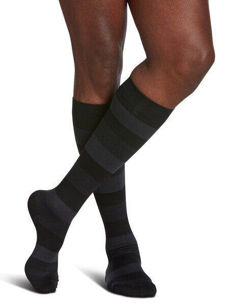 Sigvaris 830 Microfiber Pattern Compression Socks 20-30 mmHg Calf High for Men Closed Toe Pattern 2