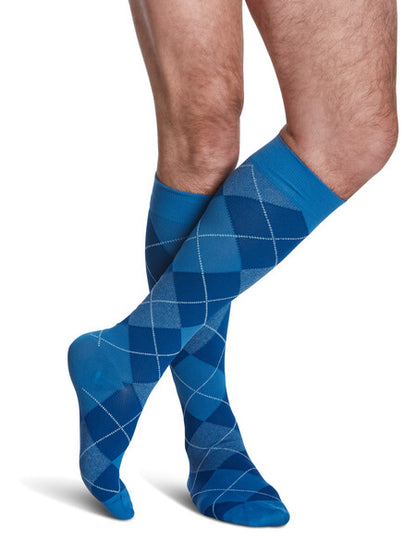 Sigvaris 830 Microfiber Pattern Compression Socks 20-30 mmHg Calf High for Men Closed Toe Pattern 5