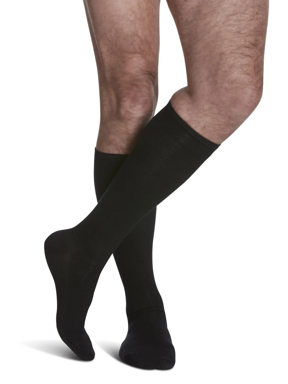 Sigvaris 190 All Season Merino Wool Compression Socks 15-20 mmHg Calf High For Men Closed Toe Color Black