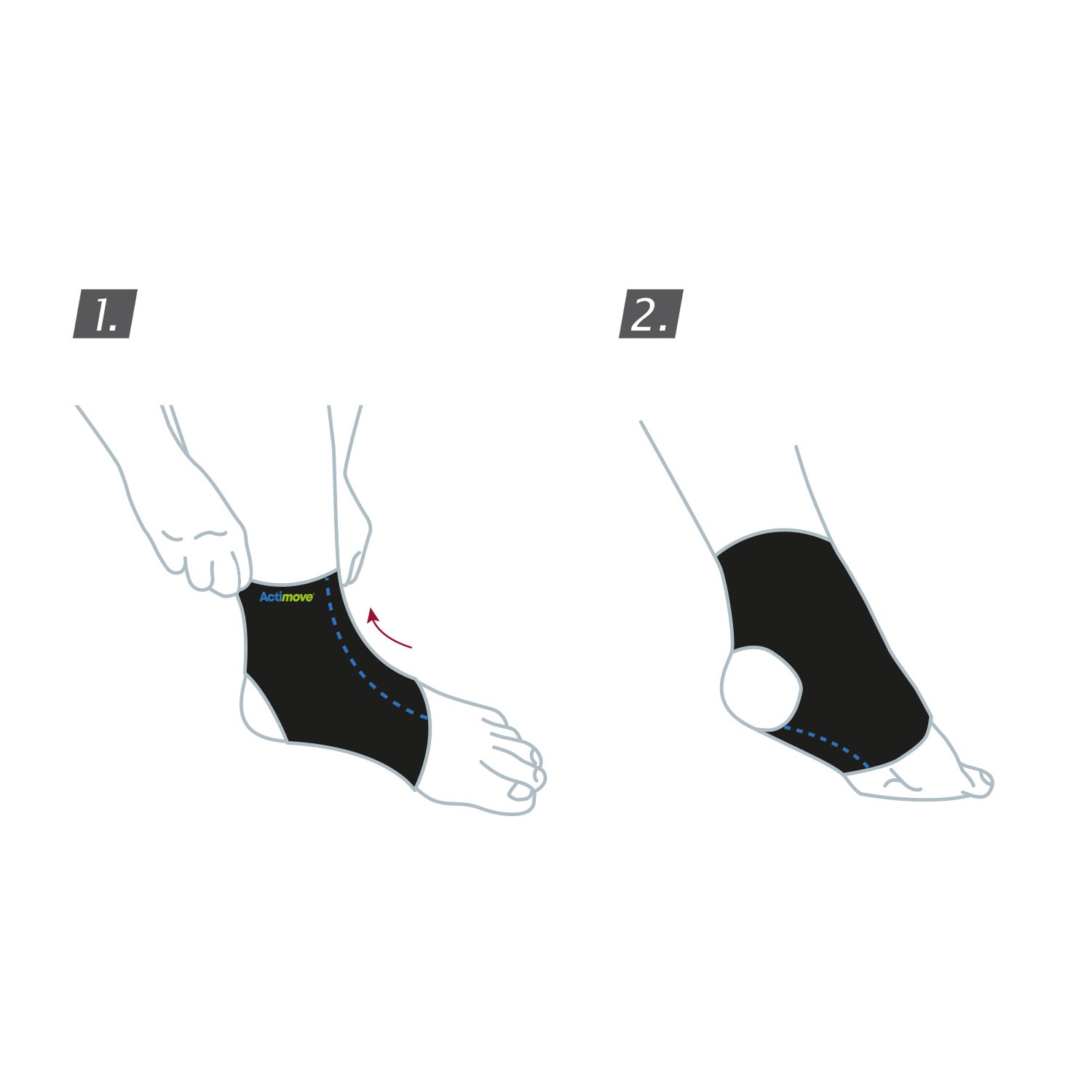 How to wear Jobst Actimove Kids Ankle Support 2 steps