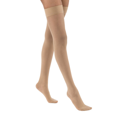 JOBST UltraSheer Compression Stockings 20-30 mmHg Thigh High Sensitive Band Closed Toe Petite color cream