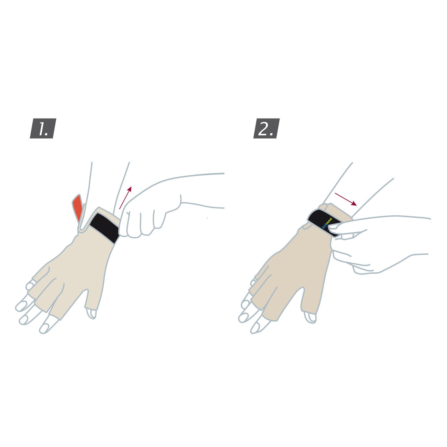 Jobst Actimove gloves for arthritis Diagram