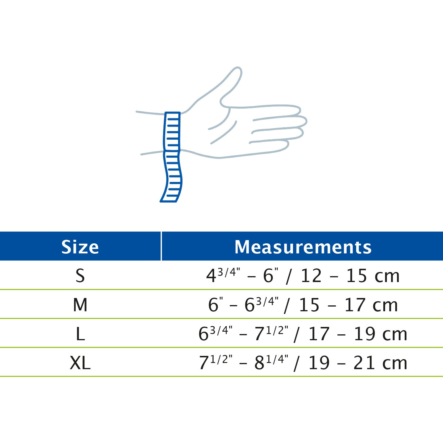 Jobst Actimove Arthritis Care Wrist Support Measurement