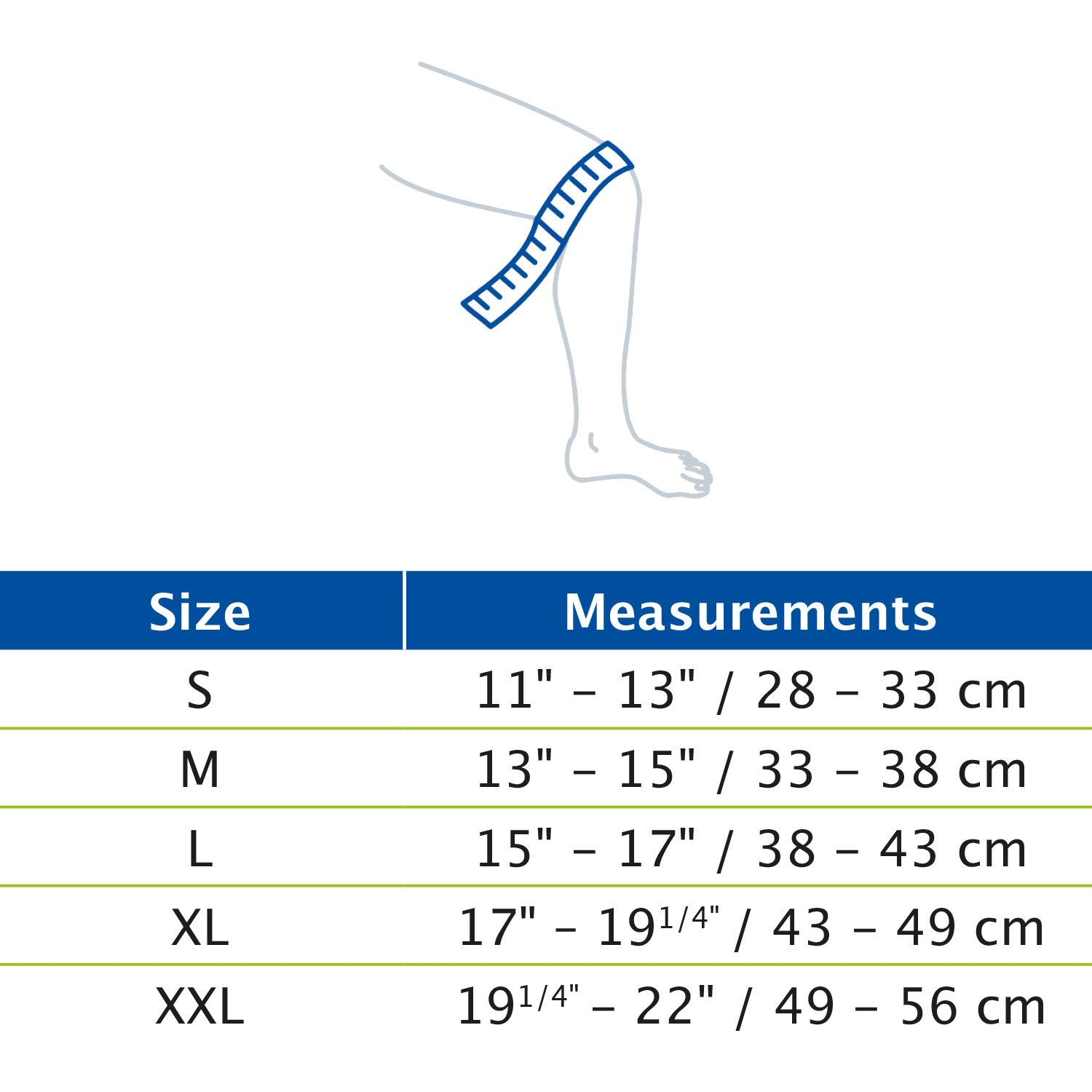 Jobst Actimove Arthritis Care Knee Support Measurement