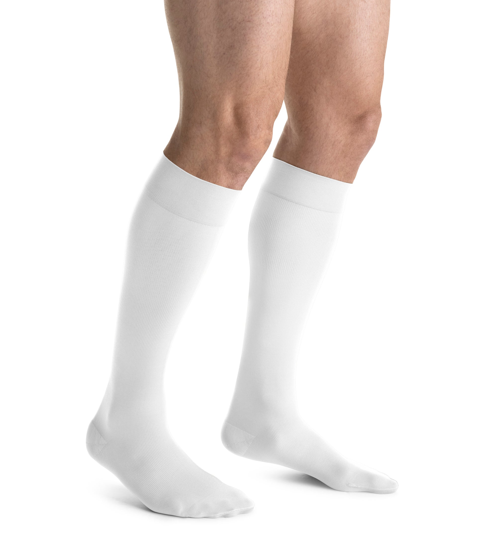 JOBST forMen Compression Socks 15-20  mmHg Knee High Closed Toe Color White